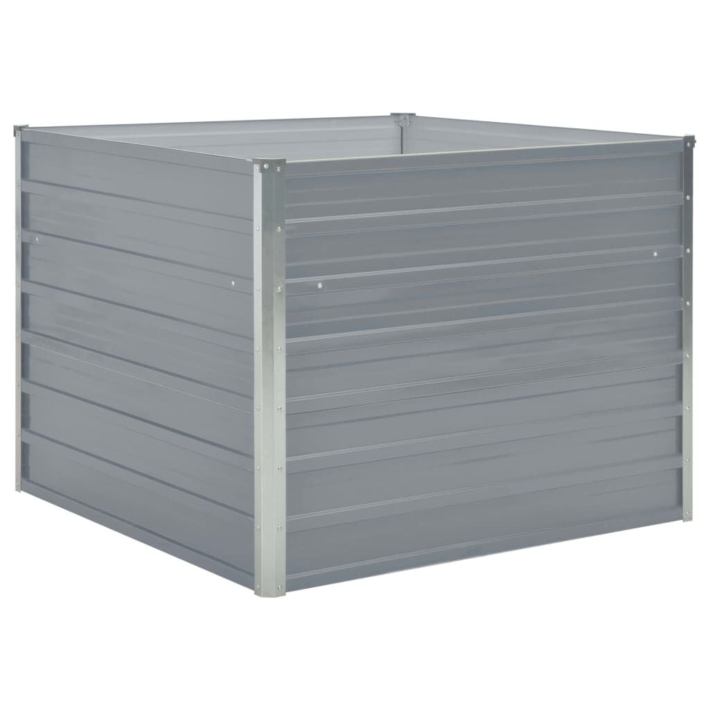 vidaXL Plantenbak verhoogd 100x100x77 cm gegalvaniseerd staal grijs
