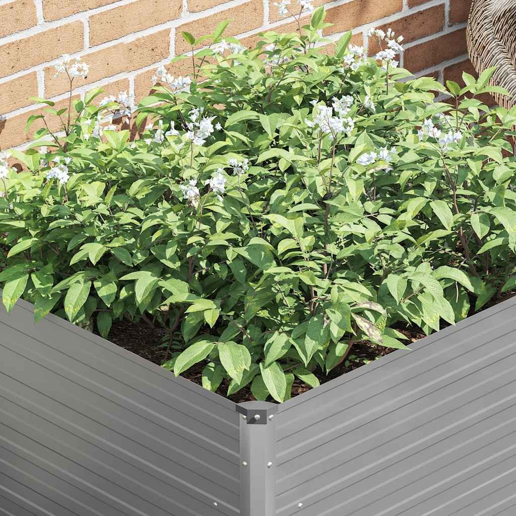 vidaXL Plantenbak verhoogd 100x100x77 cm gegalvaniseerd staal grijs