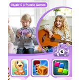 Dinosaur Kids Camera, Toddler Digital Camera for Ages 3-12 Boys Girls Childrens, Christmas Birthday Gifts, Selfie 1080P HD Video Camera for 3 4 5 6 7 8 9 Years Old Boys Girls Toys Purple