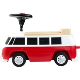 BIG Baby VW RIDE_ON_TOY (Red/White) - Children's Vehicle for Toddlers from 18 Months, Volkswagen T1, Slide Car with Whisper Tyres, Horn & Towing Hitch, Made in Germany