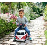 BIG Baby VW RIDE_ON_TOY (Red/White) - Children's Vehicle for Toddlers from 18 Months, Volkswagen T1, Slide Car with Whisper Tyres, Horn & Towing Hitch, Made in Germany