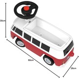 BIG Baby VW RIDE_ON_TOY (Red/White) - Children's Vehicle for Toddlers from 18 Months, Volkswagen T1, Slide Car with Whisper Tyres, Horn & Towing Hitch, Made in Germany