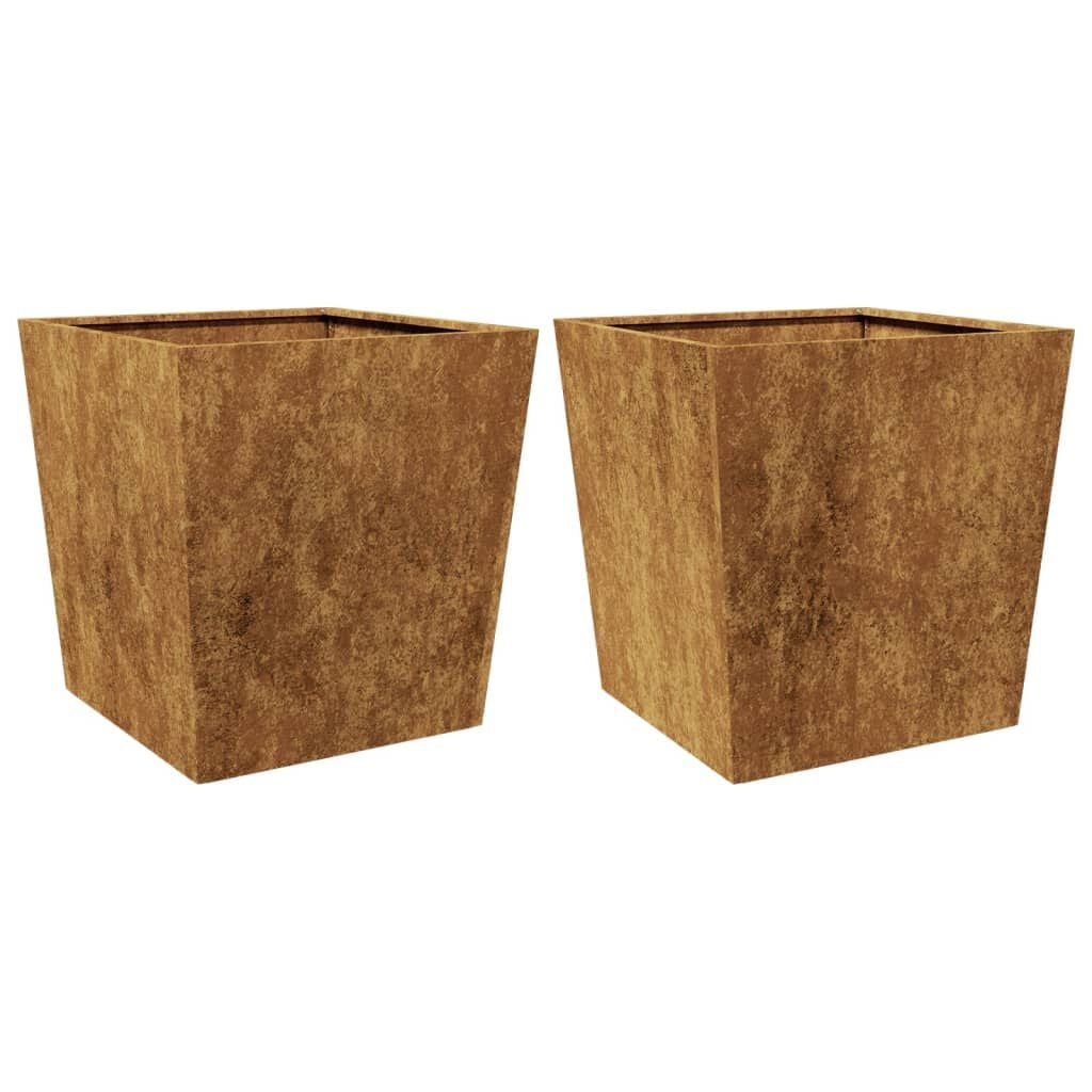 vidaXL Plantenbakken 2 st 50x50x50 cm weervast staal