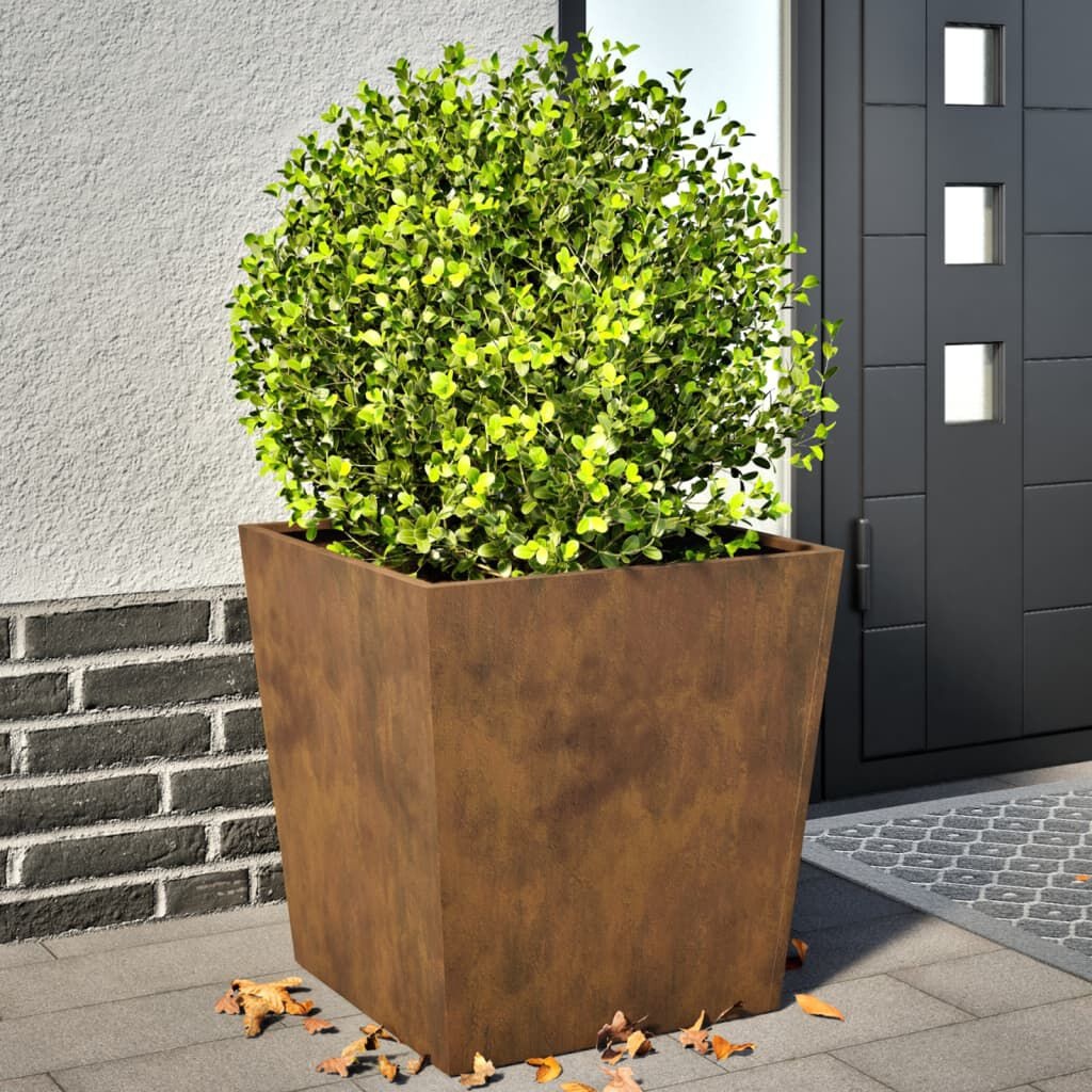 vidaXL Plantenbakken 2 st 50x50x50 cm weervast staal