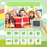 CAMCLID Instant camera voor kinderen, 2,4 inch (6,1 cm), instant printen, kinderen met 32 GB kaart en accessoires, 1080p HD digitale camera, cadeau voor kinderen (groen)