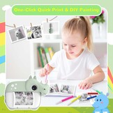 CAMCLID Instant camera voor kinderen, 2,4 inch (6,1 cm), instant printen, kinderen met 32 GB kaart en accessoires, 1080p HD digitale camera, cadeau voor kinderen (groen)