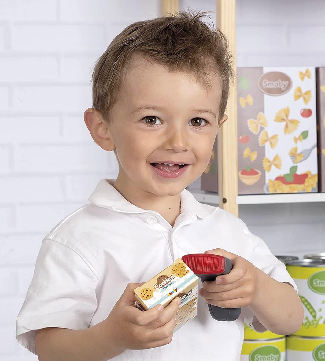 Smoby - Elektronische supermarktkassa XL - Speelkassa met rekenmachinefunctie - Licht- en geluid - Talrijke accessoires - Vanaf 3 jaar
