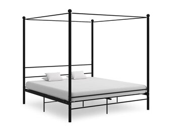 vidaXL Hemelbedframe metaal zwart 180x200 cm
