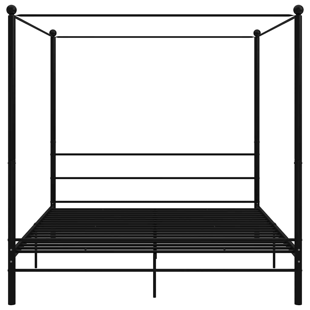 vidaXL Hemelbedframe metaal zwart 180x200 cm