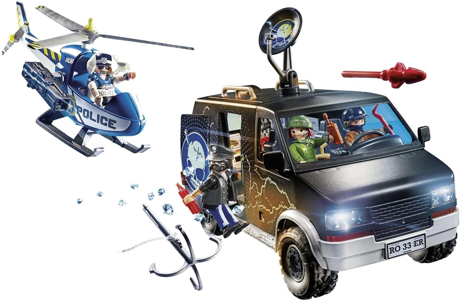 Playmobil CiTy Action politiehelikopter: vervolging van het vluchtvoertuig - 70575,veelkleurig