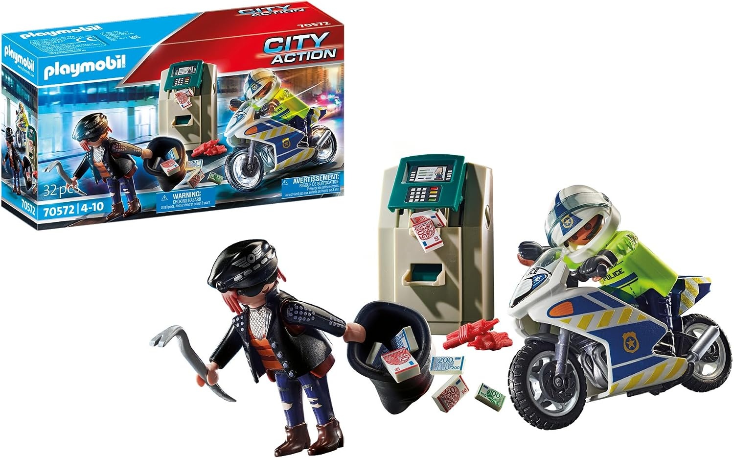 Playmobil CiTy Action politiehelikopter: vervolging van het vluchtvoertuig - 70575,veelkleurig