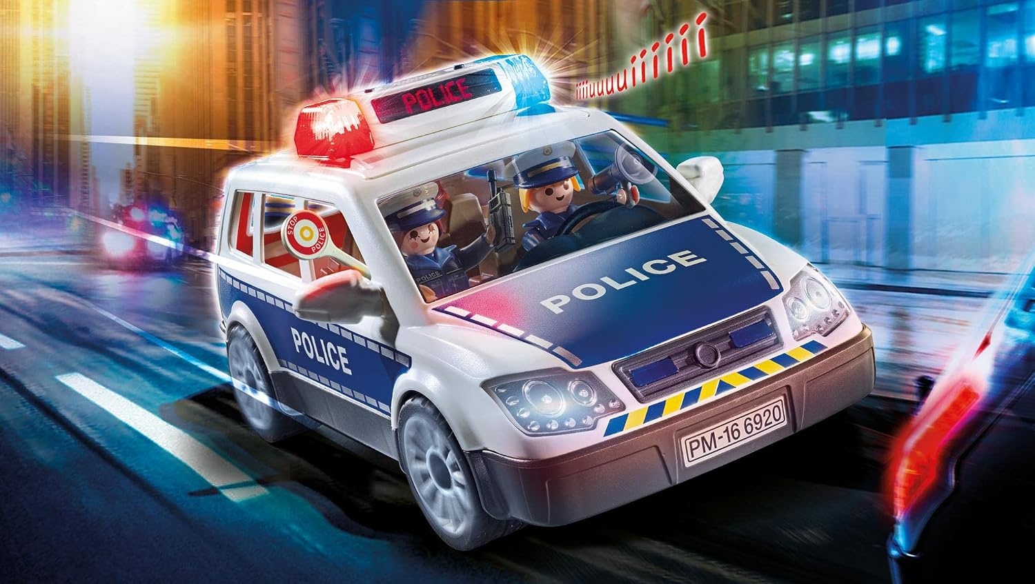 Playmobil City Action 6873 Politiewagen met Licht- en Geluidseffecten, Vanaf 5 Jaar,Meerkleuren