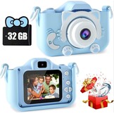 Kids Camera, 1080P Digital Camera for Kids, 2.0 Inch IPS Screen Dual Lens Digital Camera, Supports Card-less Storage and TF Storage Cards, Video Recording, Intelligent Timed
