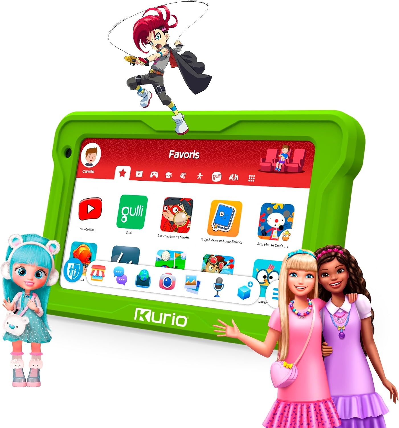 Kurio - La Tablette 7 Pouces Gulli 32Go pour Enfants - Android 13 - Contrôle Parental Personnalisable & navigateur sécurisé - Vidéos héros Gulli + 100 apps & Jeux éducatifs pré-chargés