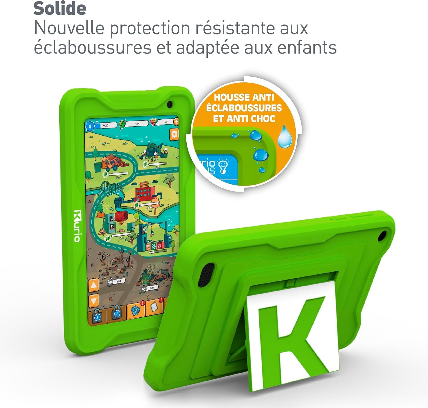 Kurio - La Tablette 7 Pouces Gulli 32Go pour Enfants - Android 13 - Contrôle Parental Personnalisable & navigateur sécurisé - Vidéos héros Gulli + 100 apps & Jeux éducatifs pré-chargés
