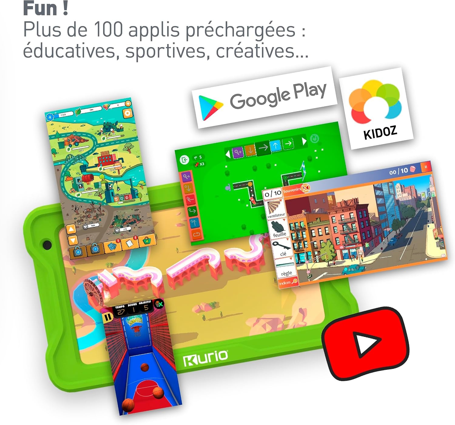 Kurio - La Tablette 7 Pouces Gulli 32Go pour Enfants - Android 13 - Contrôle Parental Personnalisable & navigateur sécurisé - Vidéos héros Gulli + 100 apps & Jeux éducatifs pré-chargés