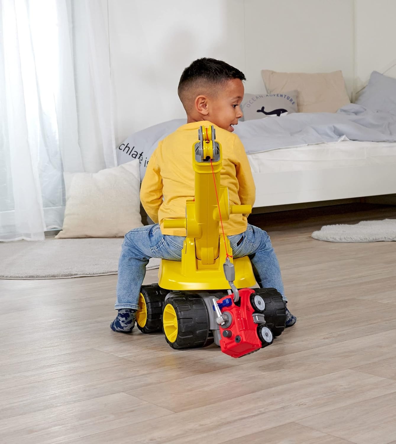 BIG 800055816 - Speelgoedkraan, Loopauto, tilt tot 350 gram, 360 graden kraan, 3 tot 7 jaar