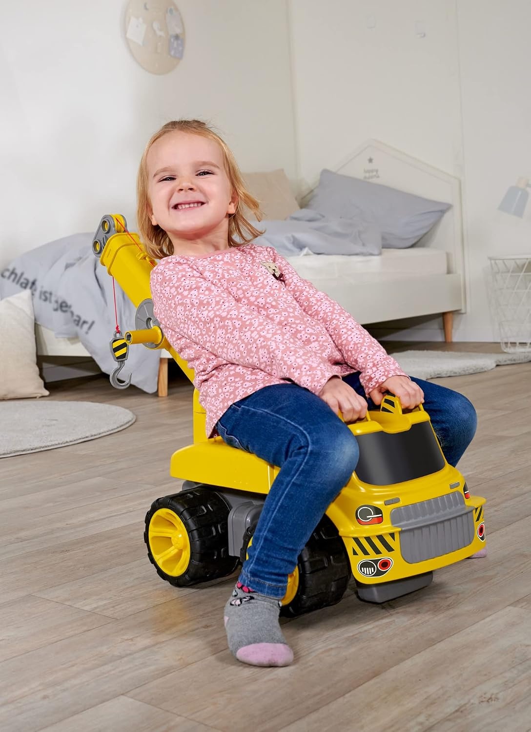 BIG 800055816 - Speelgoedkraan, Loopauto, tilt tot 350 gram, 360 graden kraan, 3 tot 7 jaar