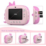 HiMont Roze Kindercamera met Instant Print en 32GB Geheugenkaart