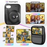 GREENKINDER Instant Kindercamera, 3.0" Groot Scherm Inclusief 32GB Kaart & 3 Rollen Printpapier, 1080P Selfie Digitale Camera voor Kinderen, Speelgoedcadeau voor Jongens en Meisjes van 3-12 Jaar