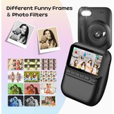 GREENKINDER Instant Kindercamera, 3.0" Groot Scherm Inclusief 32GB Kaart & 3 Rollen Printpapier, 1080P Selfie Digitale Camera voor Kinderen, Speelgoedcadeau voor Jongens en Meisjes van 3-12 Jaar