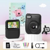 GREENKINDER Instant Kindercamera, 3.0" Groot Scherm Inclusief 32GB Kaart & 3 Rollen Printpapier, 1080P Selfie Digitale Camera voor Kinderen, Speelgoedcadeau voor Jongens en Meisjes van 3-12 Jaar