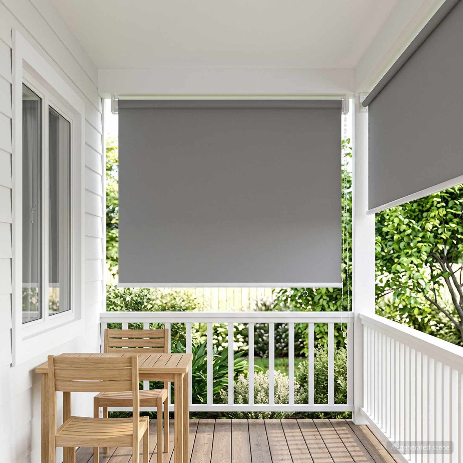 vidaXL Buitenrolgordijn UV-bescherming Lichtgrijs 100 x 230 cm (B x H)