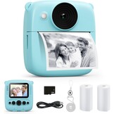 ‌CalineGam Kindercamera Direct Printen, 48MP Digitale Videocamera met 32GB Kaart & Fotopapier, 2.0" Scherm Direct Afdrukken (Ideaal Kerst- en Verjaardagscadeau) voor Jongens Meisjes 3-12 Jaar (Paars)
