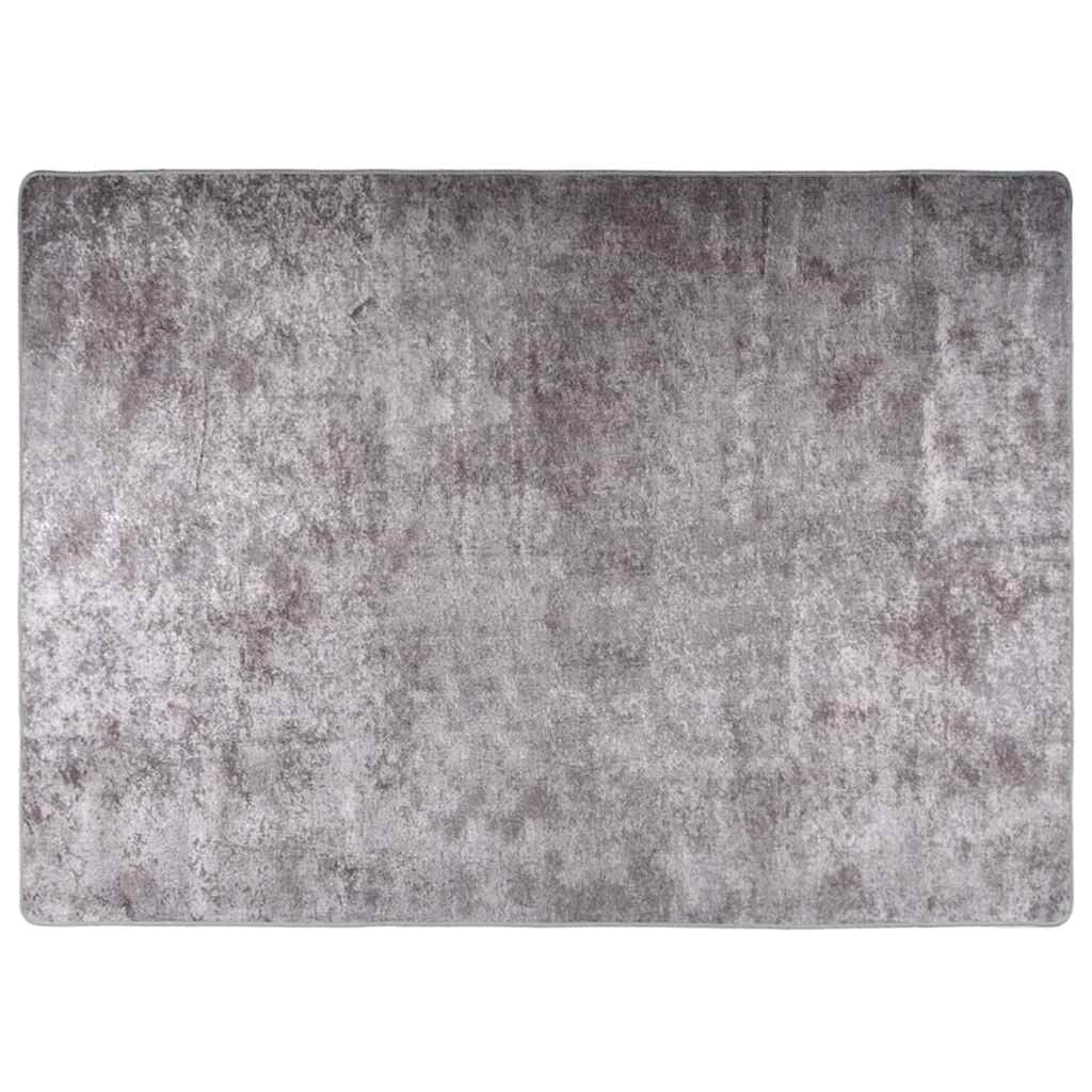 vidaXL Vloerkleed wasbaar 120x180 cm grijs