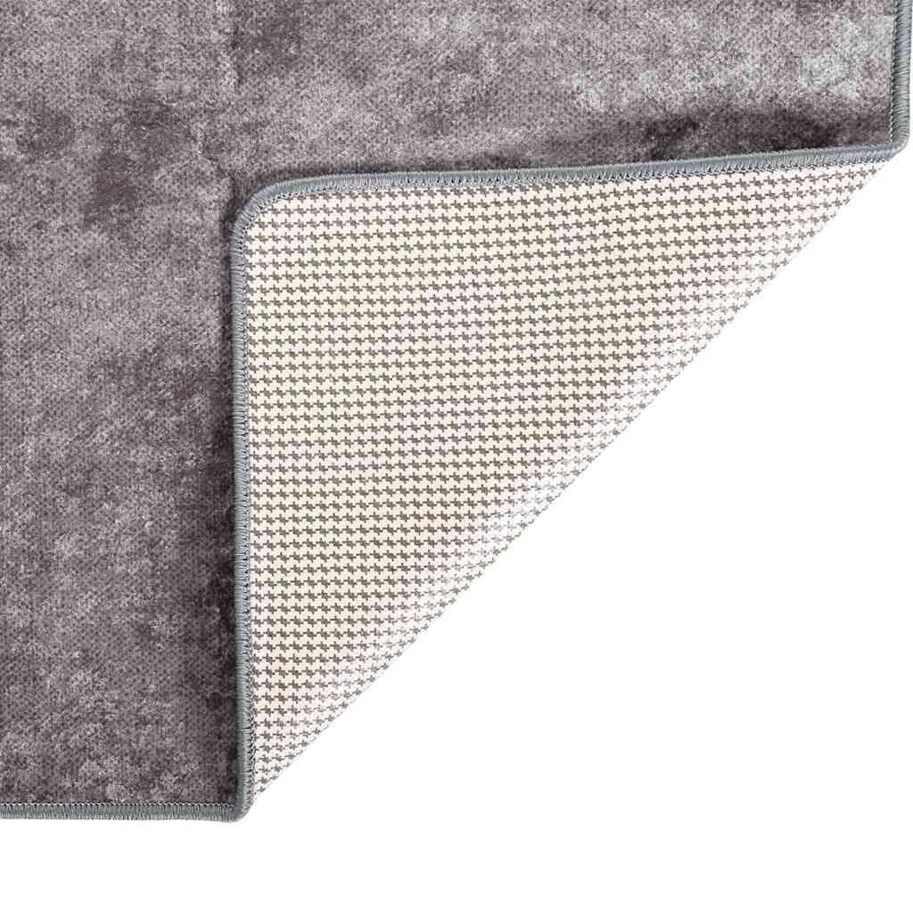 vidaXL Vloerkleed wasbaar 120x180 cm grijs