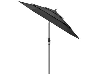 vidaXL Parasol 3-laags met aluminium paal 2,5 m antracietkleurig