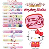 Craze Slap Snap Band, display met 24 verzamelarmbanden voor kinderen, met Hello Kitty-designs, 12 modellen om te verzamelen, 16 cm, Siliconen, Geen edelsteen