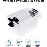 Opbergboxen voor thuis & kantoor 8 stuks kunststof transparant stapelbaar met deksel en gespen | 4x 25L, 2x 10L, 2x 6.5L | BPA-vrij