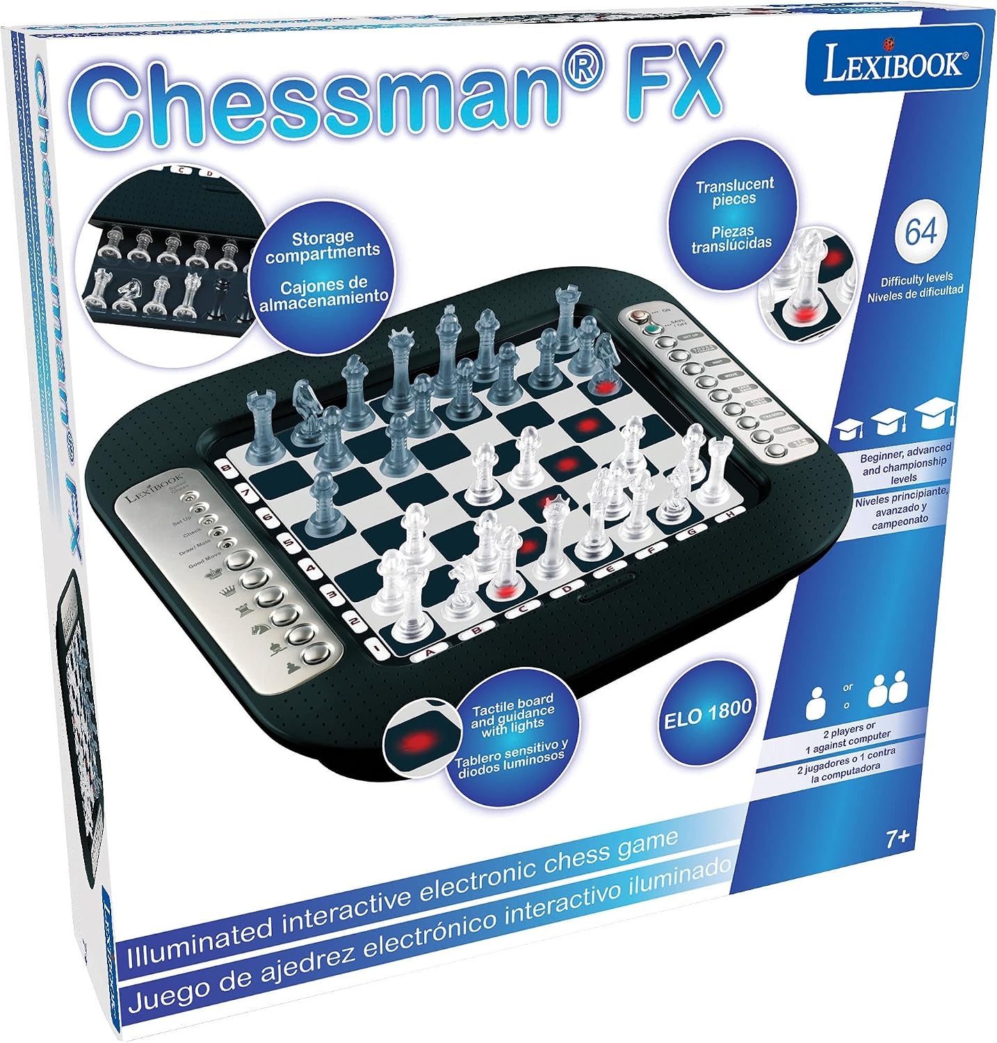 Lexibook Chessman FX Elektronisch Schaakspel 31 x 31 cm - Zwart