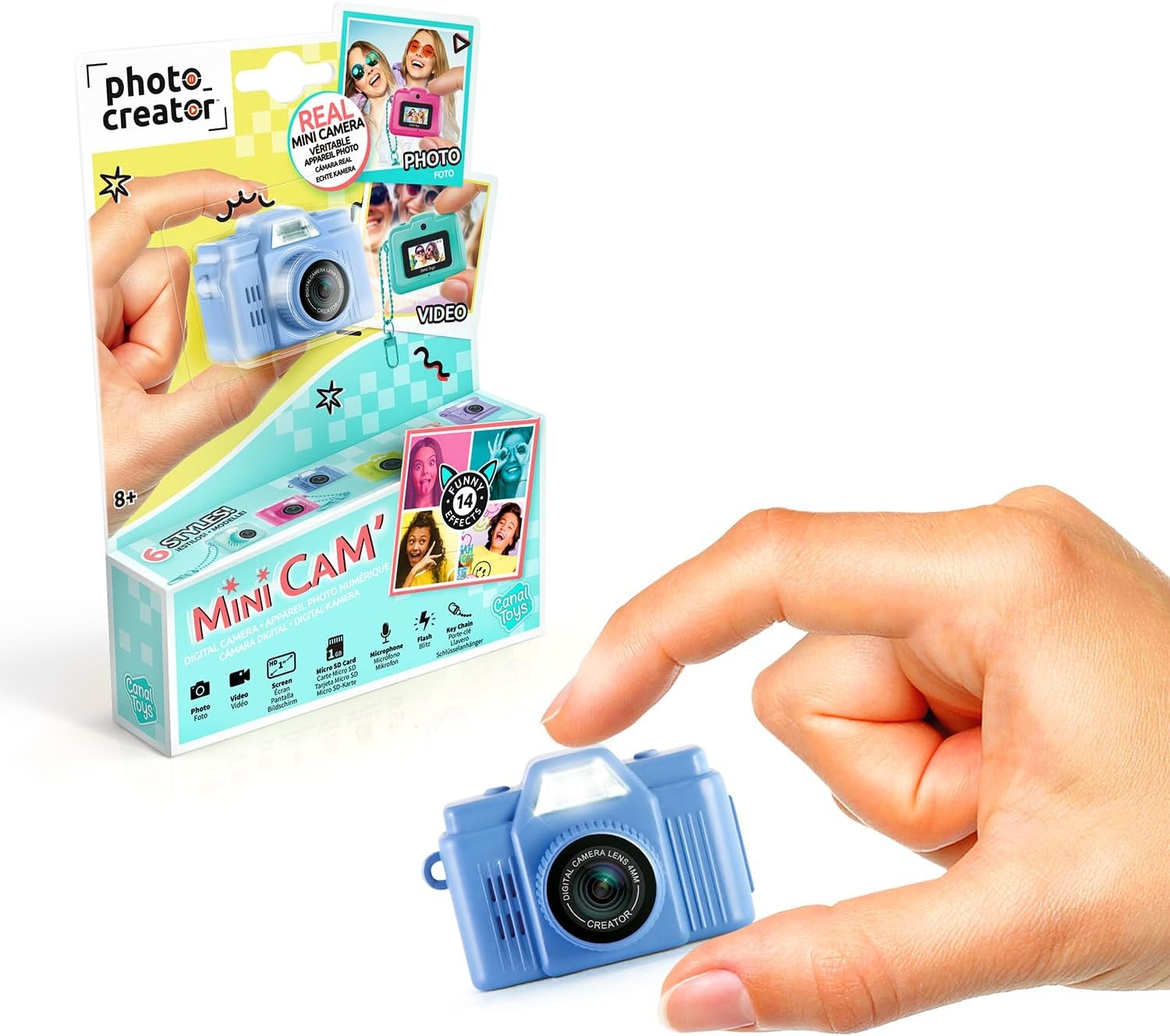 Canal Toys – Photo Creator – Mini Cam' Digitale Camera en Video – Retro - Met Sleutelhanger en 1 GB SD-kaart inbegrepen – CLK 059