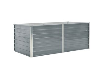 vidaXL Plantenbak verhoogd 160x80x45 cm gegalvaniseerd staal grijs