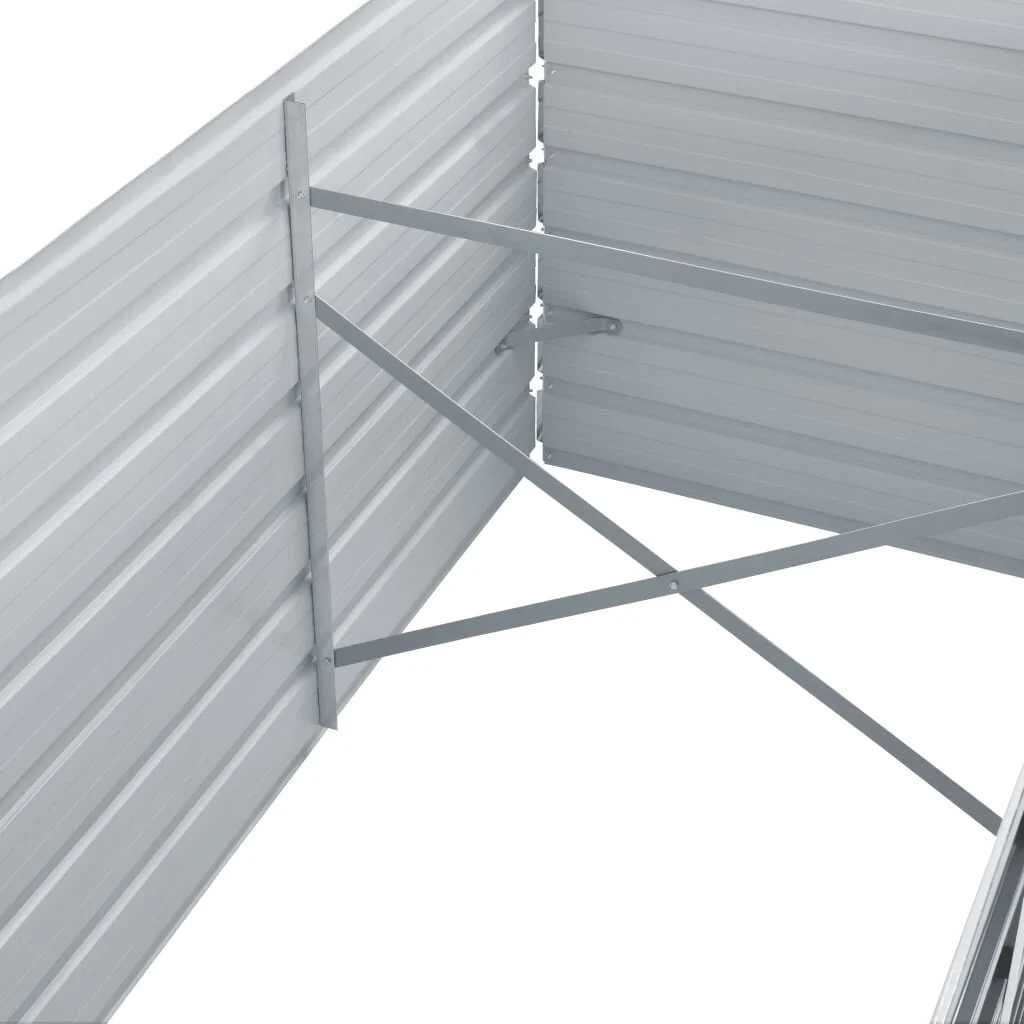 vidaXL Plantenbak verhoogd 160x80x45 cm gegalvaniseerd staal grijs