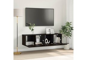 TV-kast Zwart Bewerkt Hout 60x30x30 cm - 74% Korting