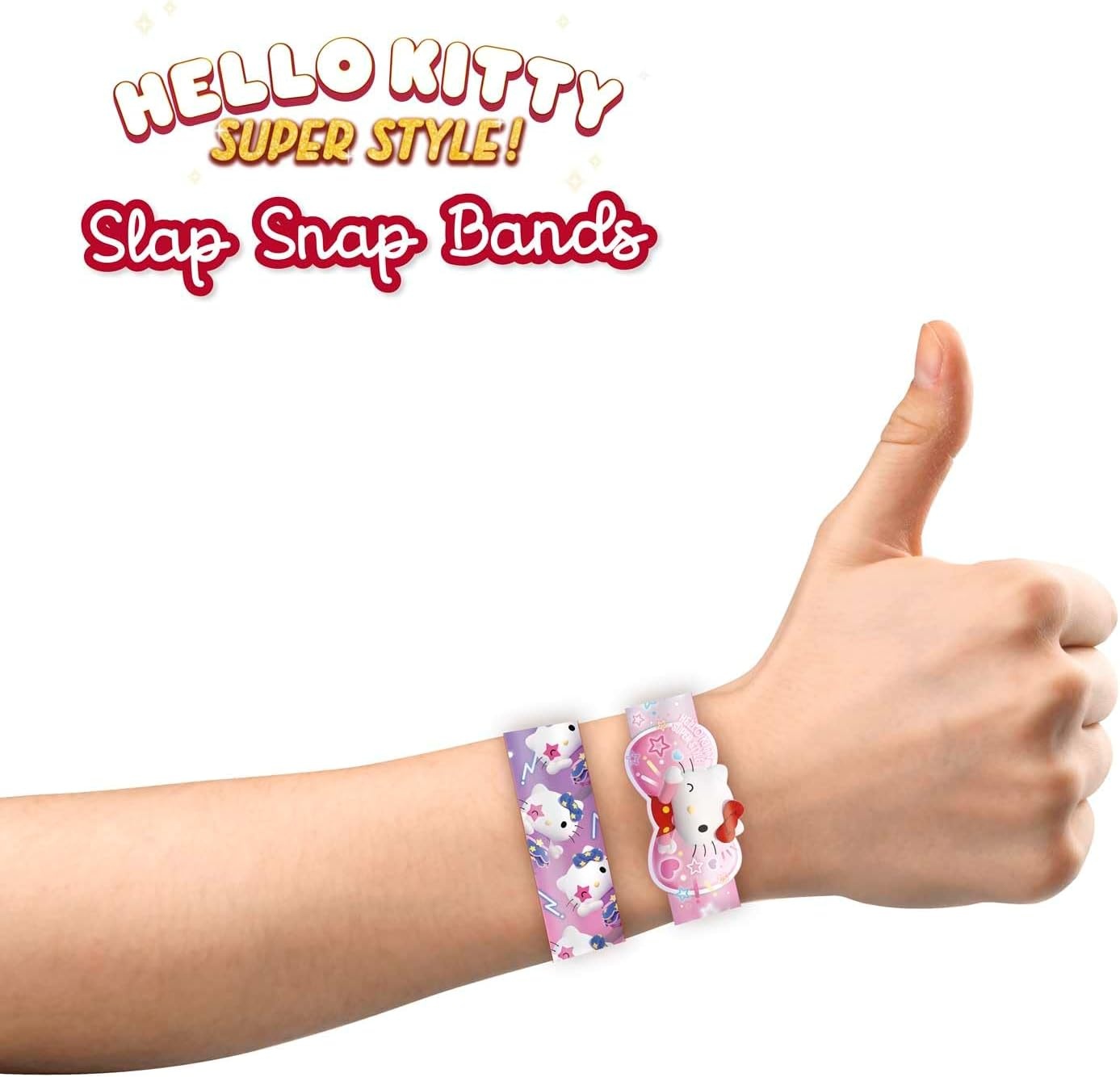 Craze Slap Snap Band, display met 24 verzamelarmbanden voor kinderen, met Hello Kitty-designs, 12 modellen om te verzamelen, 16 cm, Siliconen, Geen edelsteen