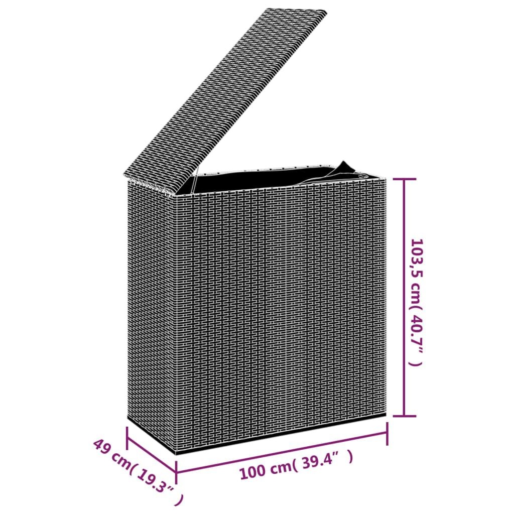 vidaXL Tuinbox 100x49x103,5 cm polyetheen rattan bruin