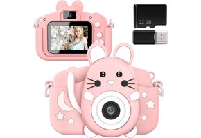 Kinder Digitale Camera Roze - 20MP HD & 32GB SD