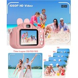 Gofunly Kinderen Digitale Camera Roze - 20MP 1080P HD - Inclusief 32GB SD Kaart - 2 Inch Scherm