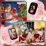 OKYUK 4G Smartwatch voor kinderen, smartwatch voor kinderen met GPS en telefoon, polshorloge voor jongens en meisjes, met video-telefoongesprek, berichten, schoolmodus, SOS-functie, camera en