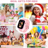 OKYUK 4G Smartwatch voor kinderen, smartwatch voor kinderen met GPS en telefoon, polshorloge voor jongens en meisjes, met video-telefoongesprek, berichten, schoolmodus, SOS-functie, camera en