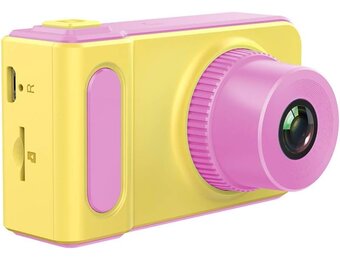 Çocuklar için dijital kamera, HD çocuk kamerası, 2,0 inç renkli ekran, 1200 megapiksel 1080p video kamera, 16 GB hafıza kartı ve USB kablosu (pembe ve sarı).