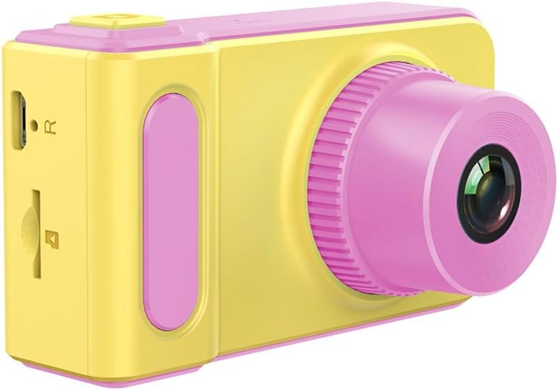 Çocuklar için dijital kamera, HD çocuk kamerası, 2,0 inç renkli ekran, 1200 megapiksel 1080p video kamera, 16 GB hafıza kartı ve USB kablosu (pembe ve sarı).