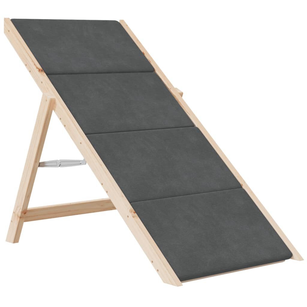 vidaXL Hondentrap 105x47 cm massief vurenhout grijs