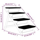 vidaXL Hondentrap 105x47 cm massief vurenhout grijs