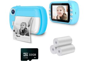 Instant Kinder Camera Blauw - 32GB | Direct Printen