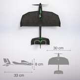 TobyRich SmartPlane Pro Stuntvliegtuig - Appgestuurd - Zwart/Groen - 33 x 30 x 8 cm